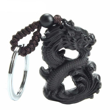 Wood Dragon Keychain