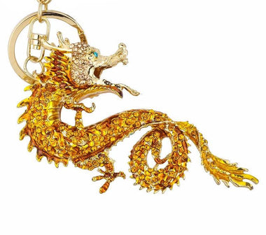 Golden Fire Dragon Keychains